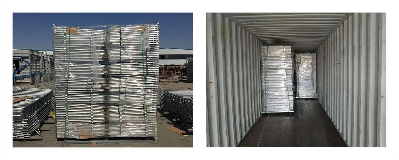 Fixed Leg Crowd Control Barrier Packing and Shipping